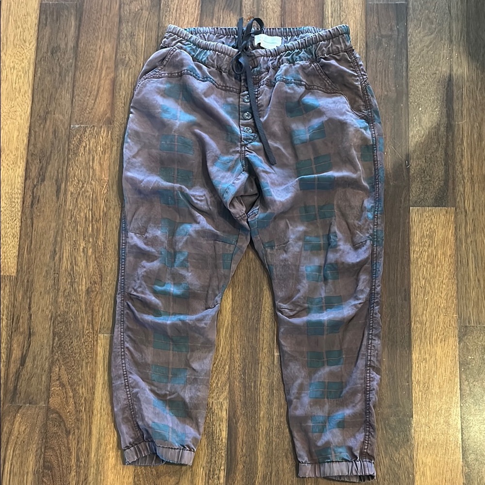 Anthropologie Plaid dropped-crotch Jogger Pants
